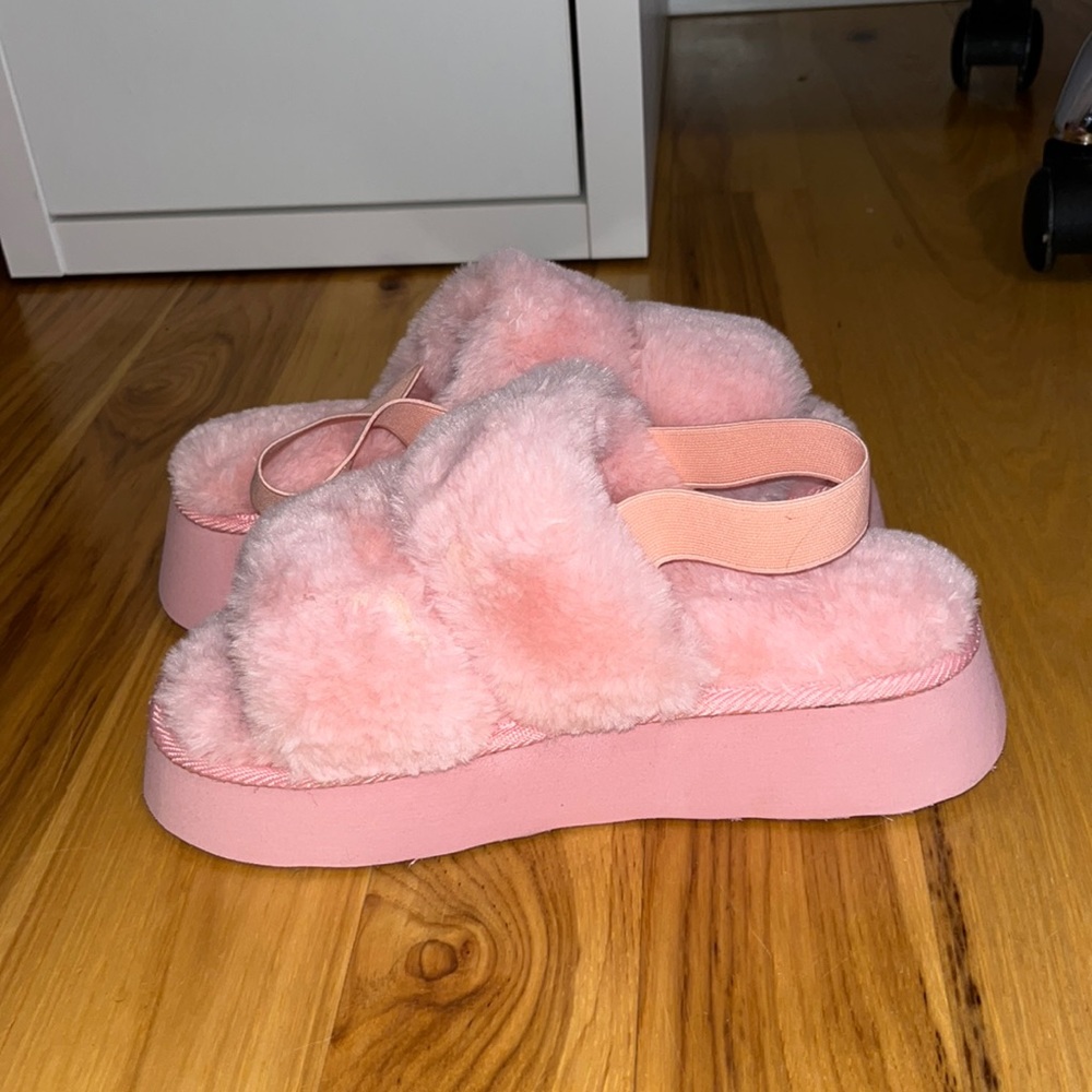 Pink platform slippers